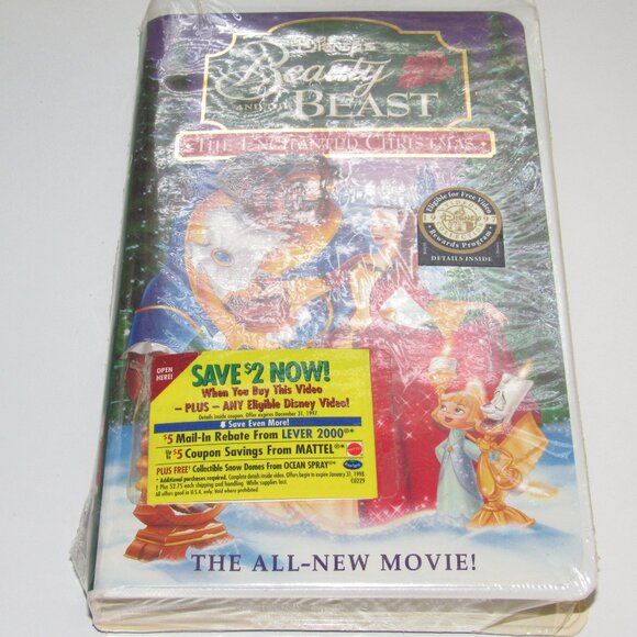 Disney VHS | Beauty and the Beast: The Enchanted Christmas | Sealed Clamshell | - Picture 1 of 3